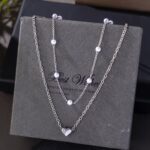 Double Layer Heart Pendant Collarbone Necklace - Image 8