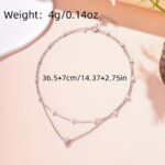 Double Layer Heart Pendant Collarbone Necklace - Image 7
