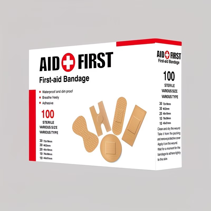 100-Piece Assorted Self-Adhesive First Aid Bandages