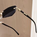Unisex Rimless Rectangular Fashion Glasses – Trendy Tinted Lens Eyewear - Image 6