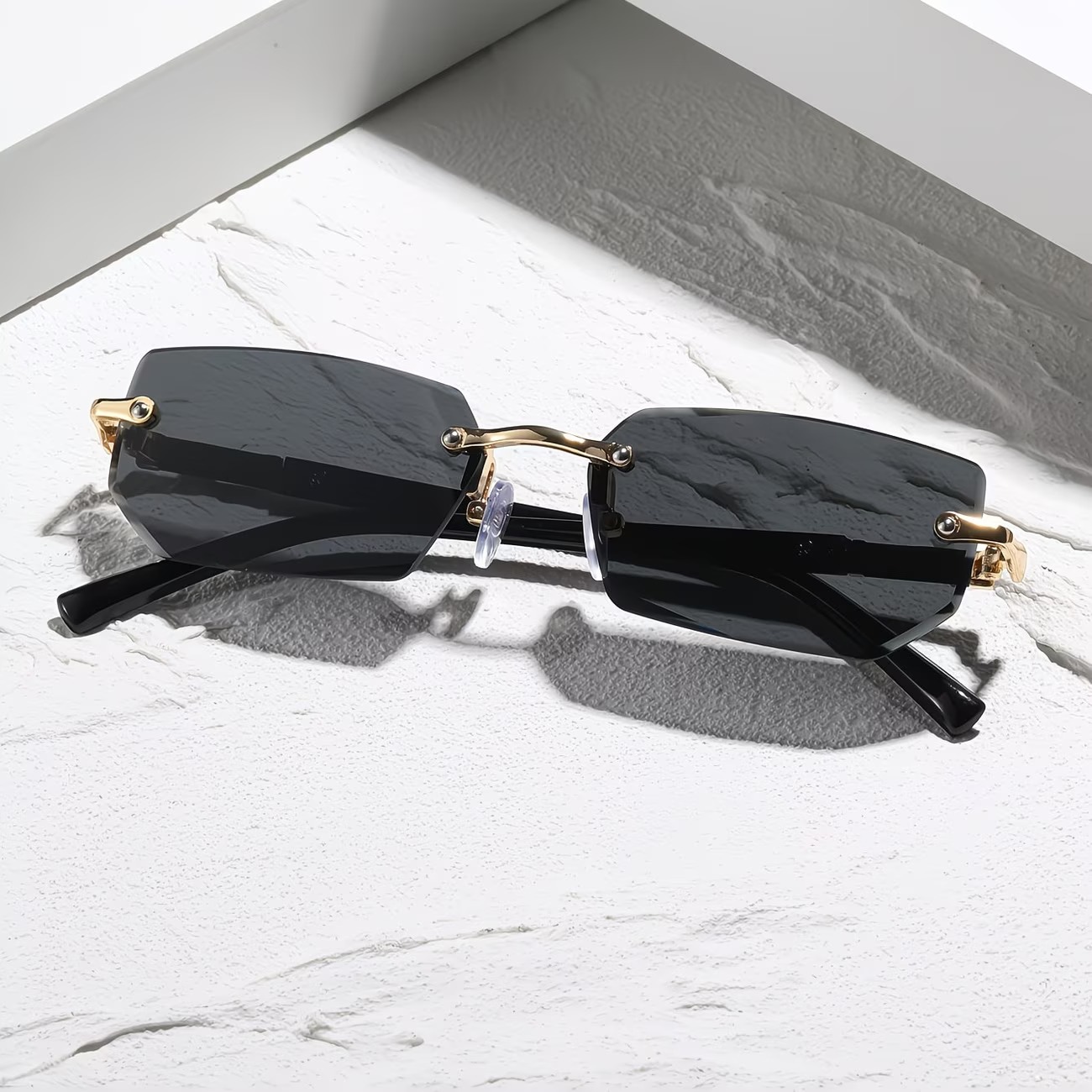 Unisex Rimless Rectangular Fashion Glasses – Trendy Tinted Lens Eyewear Unisex Rimless Rectangular Fashion Glasses – Trendy Tinted Lens Eyewear