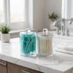Clear Acrylic Cotton Swab Holder with Lid