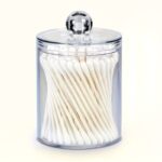 Clear Acrylic Cotton Swab Holder with Lid - Image 3