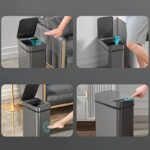 2-Piece 2.94-Gallon Motion Sensor Smart Trash Can Set - Image 11