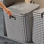 110L Houndstooth Foldable Clothing Storage Box