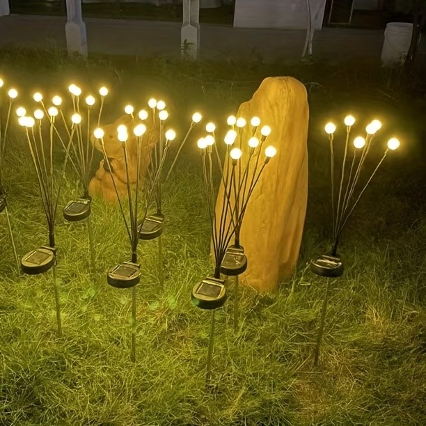 10-Pack Solar Firefly Lawn Lights – Outdoor LED Garden Ground Stake Lights, IP65
