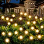 10-Pack Solar Firefly Lawn Lights – Outdoor LED Garden Ground Stake Lights, IP65