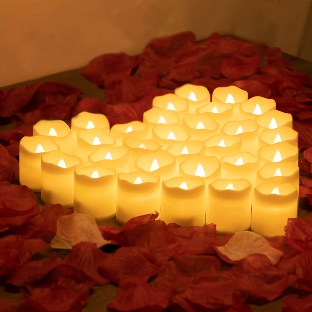 12-Pack LED Flameless Ripple Effect Candles – Battery-Powered Decorative Tea Lights
