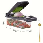 18-in-1 Multifunction Vegetable Chopper & Mandoline Slicer with Storage Container - Image 3