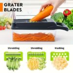 18-in-1 Multifunction Vegetable Chopper & Mandoline Slicer with Storage Container - Image 7