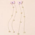 2-Piece Butterfly Tassel Hair Clips – Long Chain Butterfly Hair Accessories - Image 4