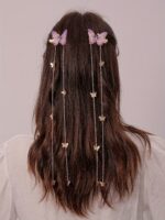2-Piece Butterfly Tassel Hair Clips – Long Chain Butterfly Hair Accessories
