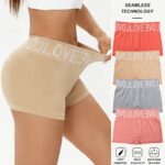 4-Piece Women's Seamless Boxer Briefs – Breathable Stretch-Fit Underwear