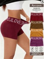 4-Piece Women's Seamless Boxer Briefs – Breathable Stretch-Fit Underwear