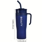 40.58oz Large Capacity Plastic Tumbler with Handle & Straw - Image 2