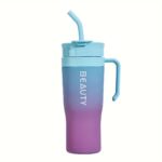 40.58oz Large Capacity Plastic Tumbler with Handle & Straw