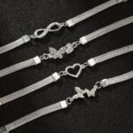 4pcs Elegant Infinity Love Foot Chain – Women's Fashionable Butterfly Multi-Stacking Anklet Set - Image 8