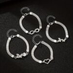 4pcs Elegant Infinity Love Foot Chain – Women's Fashionable Butterfly Multi-Stacking Anklet Set