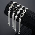 4pcs Elegant Infinity Love Foot Chain – Women's Fashionable Butterfly Multi-Stacking Anklet Set - Image 4