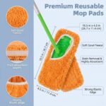 4pcs Washable Microfiber Mop Pads – Reusable Replacement Mop Cloth with Elastic Fixing Strap - Image 11