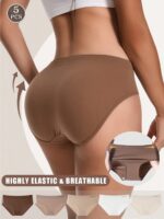 5-Pack Women's Seamless Panties – Mid-Rise Butt-Lifting Tummy Control Underwear - Image 5