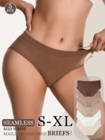 5-Pack Women's Seamless Panties – Mid-Rise Butt-Lifting Tummy Control Underwear - Image 8