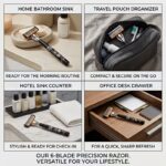 6-Layer Manual Safety Razor with 6 Precision Stainless Steel Blades – Reusable Face & Body Hair Removal Shaver for Men & Women - Image 6