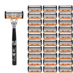 6-Layer Manual Safety Razor with 6 Precision Stainless Steel Blades – Reusable Face & Body Hair Removal Shaver for Men & Women - Image 11