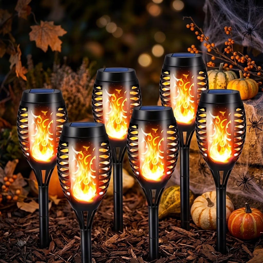6-Piece Solar-Powered Outdoor Garden Landscape Lights – Lawn & Yard Stake Lights