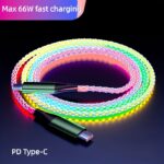 66W USB-C to USB-C Fast Charging Cable with RGB Light