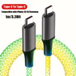 66W USB-C to USB-C Fast Charging Cable with RGB Light - Image 6