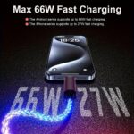 66W USB-C to USB-C Fast Charging Cable with RGB Light - Image 9