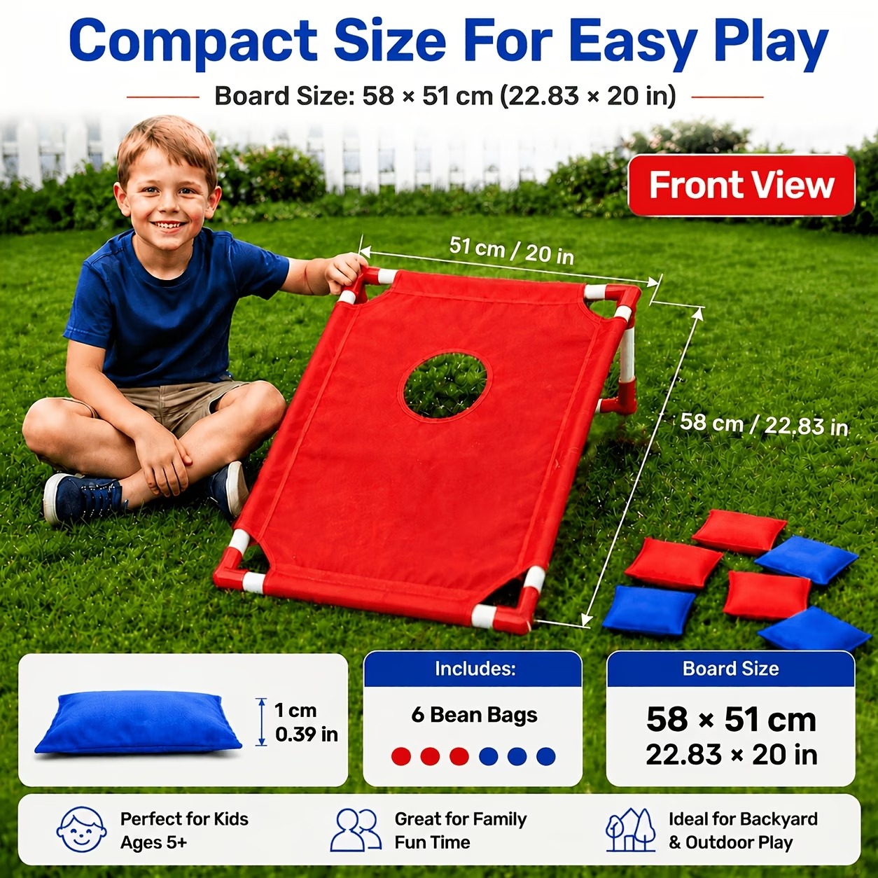 Bean Bag Toss Game Set with 6 Bean Bags (3) Bean Bag Toss Game Set with 6 Bean Bags - Image 1