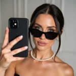 Black Fashionable Women's Rectangular Cat-Eye Glasses - Image 4