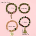 Bohemian Vintage Beaded Bracelet Set – 4-Piece Men's Stretch Bracelets - Image 5