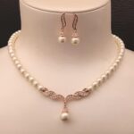 Bridal Faux Pearl Necklace & Earrings Set - Image 9
