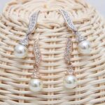Bridal Faux Pearl Necklace & Earrings Set - Image 6