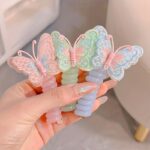 Butterfly Spiral Hair Ties – 2-Piece Elastic Ponytail Holders - Image 4