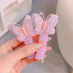 Butterfly Spiral Hair Ties – 2-Piece Elastic Ponytail Holders - Image 3