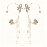 Butterfly Tassel Ear Cuff Clip Earrings – No Piercing Rhinestone Ear Wrap - Image 4