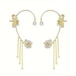Butterfly Tassel Ear Cuff Clip Earrings – No Piercing Rhinestone Ear Wrap - Image 2