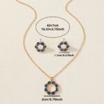 Elegant Blue Zirconia Necklace & Stud Earrings Set - Image 5