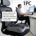 Ergonomic Memory Foam Seat Cushion for Office, Car & Wheelchair