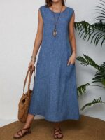 Fashion Sleeveless Pocket Dress