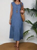 Fashion Sleeveless Pocket Dress - Image 5