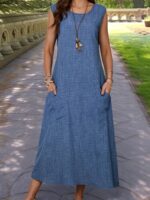 Fashion Sleeveless Pocket Dress - Image 3