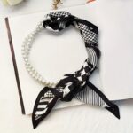 Floral Pearl Headband – Versatile Ribbon Hair & Fashion Accessory - Image 4