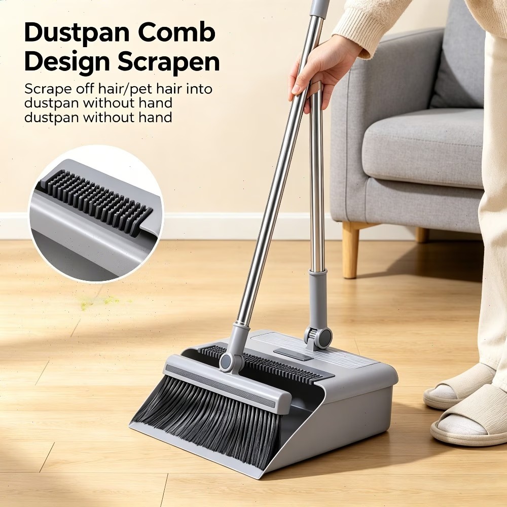 Foldable Broom and Dustpan Set – 3-in-1 Household Cleaning Tool (6) Foldable Broom and Dustpan Set – 3-in-1 Household Cleaning Tool - Image 1