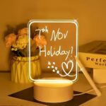 Heart LED Message Board Night Light with Erasable Pen - Image 2