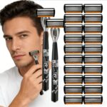 Hip-Hop Style Manual Razor for Men – Reusable Shaving Tool with 12 Replacement Cartridges - Image 7
